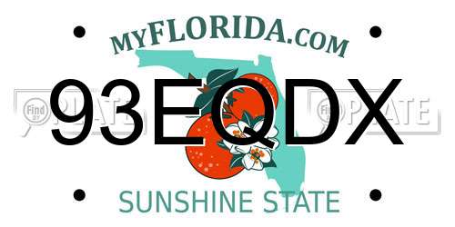 93EQDX Florida License Plate