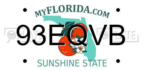 93EQVB Florida License Plate