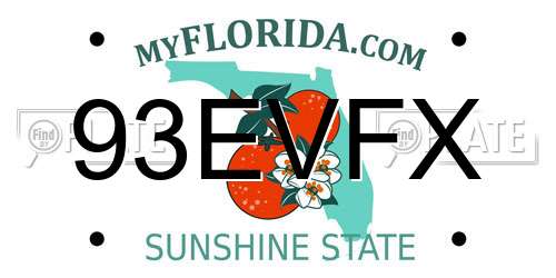 93EVFX Florida License Plate