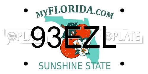 93EZL Florida License Plate