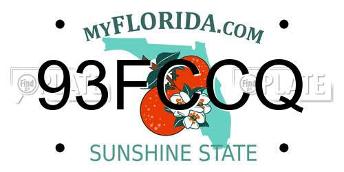 93FCCQ Florida License Plate
