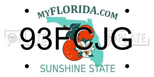 93FCJG Florida License Plate