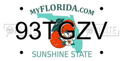 93TGZV Florida License Plate