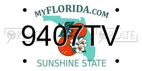 9407TV Florida License Plate