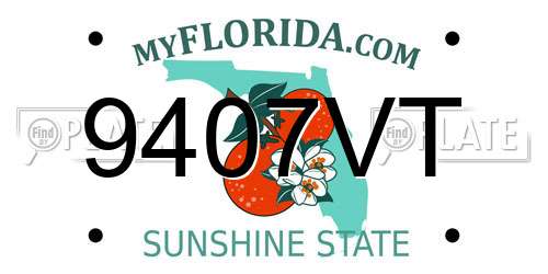 9407VT Florida License Plate