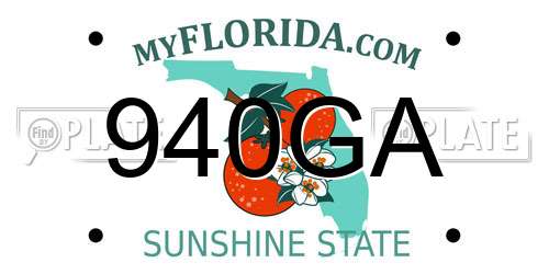 940GA Florida License Plate