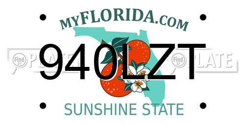 940LZT Florida License Plate