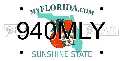 940MLY Florida License Plate