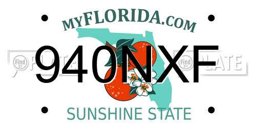 940NXF Florida License Plate