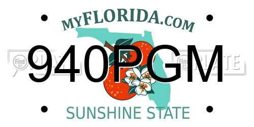 940PGM Florida License Plate