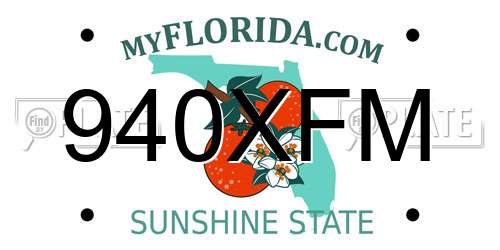 940XFM Florida License Plate