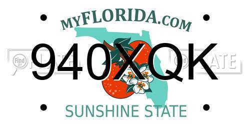 940XQK Florida License Plate