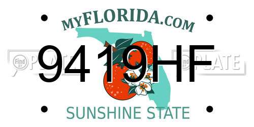 9419HF Florida License Plate
