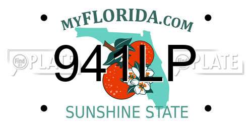 941LP Florida License Plate