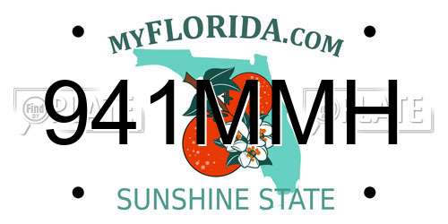 941MMH Florida License Plate