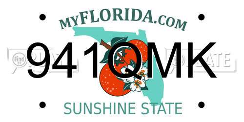 941QMK Florida License Plate