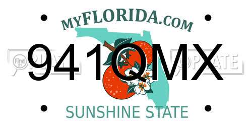 941QMX Florida License Plate