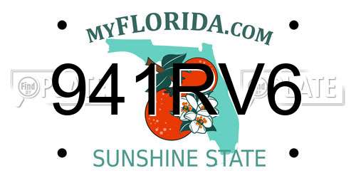 941RV6 Florida License Plate