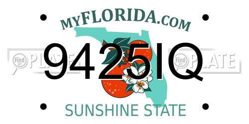 9425IQ Florida License Plate