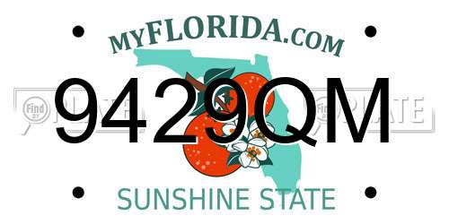 9429QM Florida License Plate