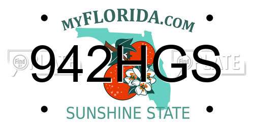 942HGS Florida License Plate
