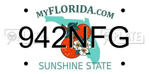 942NFG Florida License Plate