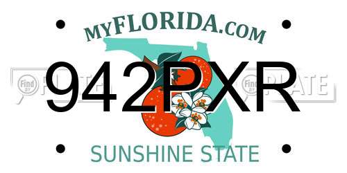 942PXR Florida License Plate