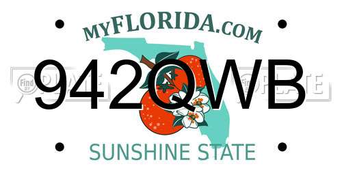 942QWB Florida License Plate
