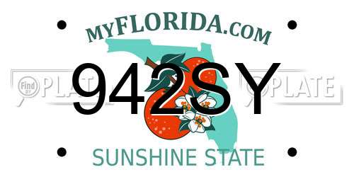 942SY Florida License Plate
