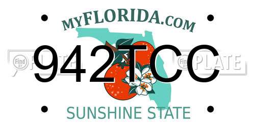942TCC Florida License Plate