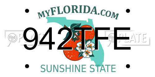 942TFE Florida License Plate