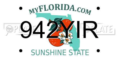 942YIR Florida License Plate