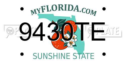 9430TE Florida License Plate