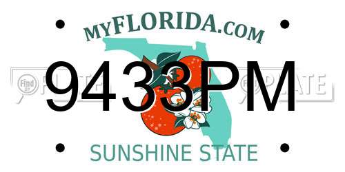9433PM Florida License Plate