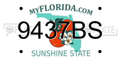 9437BS Florida License Plate