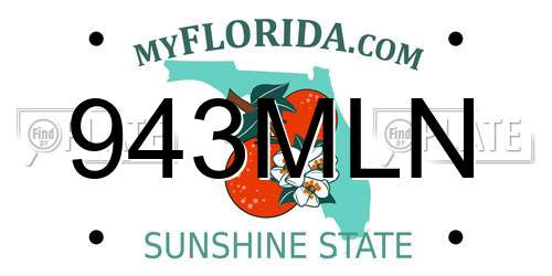 943MLN Florida License Plate