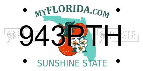 943PTH Florida License Plate