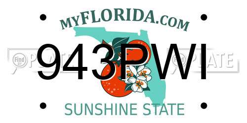 943PWI Florida License Plate