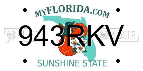 943RKV Florida License Plate