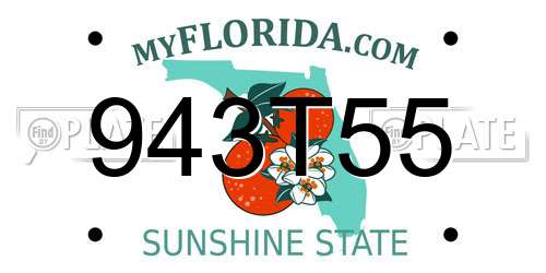 943T55 Florida License Plate