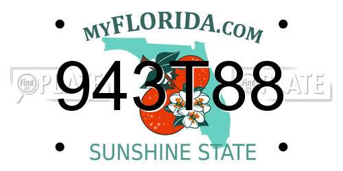 943T88 Florida License Plate