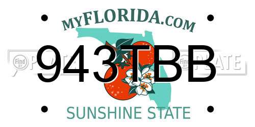 943TBB Florida License Plate