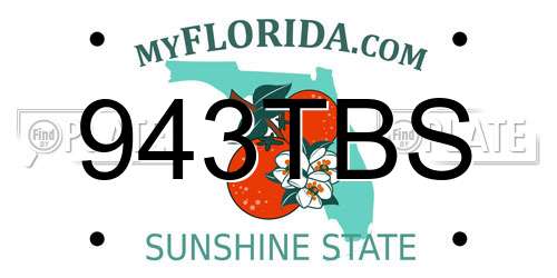 943TBS Florida License Plate