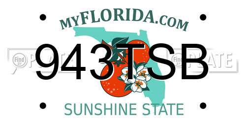 943TSB Florida License Plate