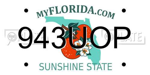 943UOP Florida License Plate