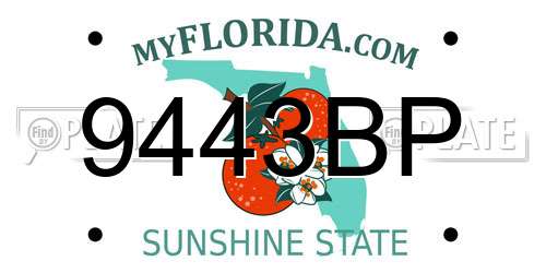 9443BP Florida License Plate