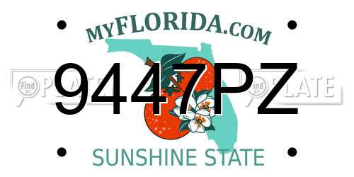 9447PZ Florida License Plate