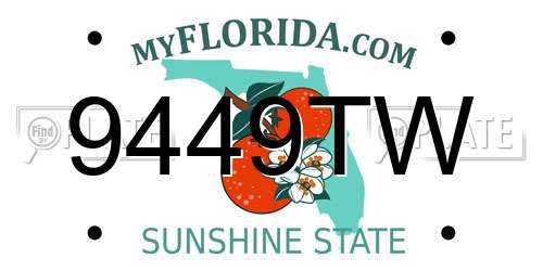 9449TW Florida License Plate