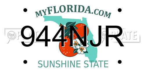 944NJR Florida License Plate