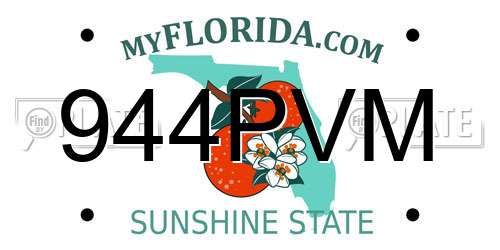 944PVM Florida License Plate